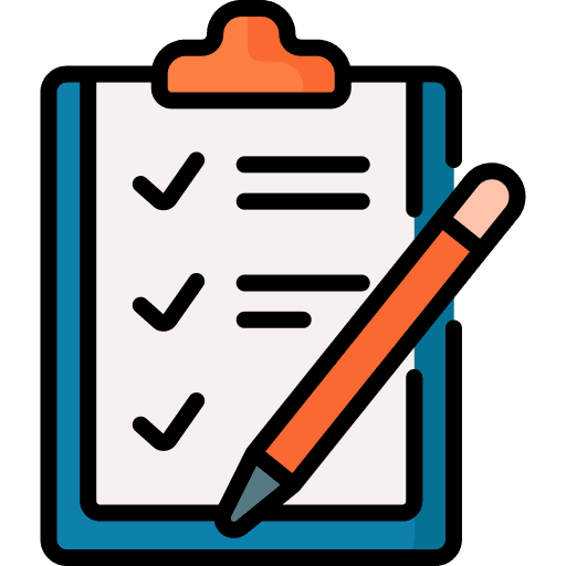 Pencil and a clipboard with a checklist attached.